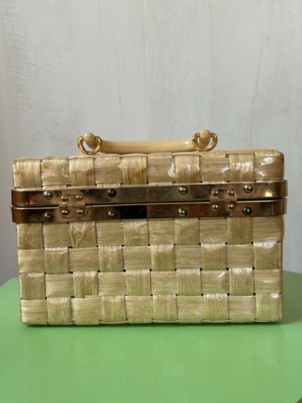 Vintage 1960s Gaymode Italy Woven Box Handbag - Picture 5 of 14